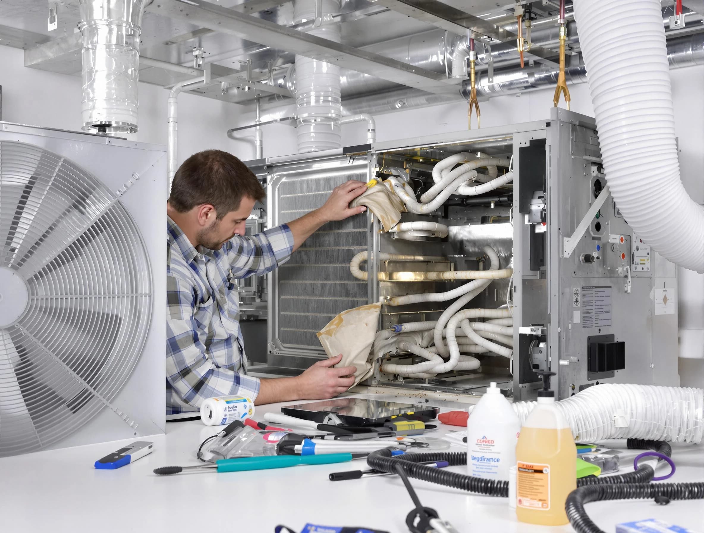 Conyers Air Duct Cleaning specialist performing precision AC coil cleaning in Conyers