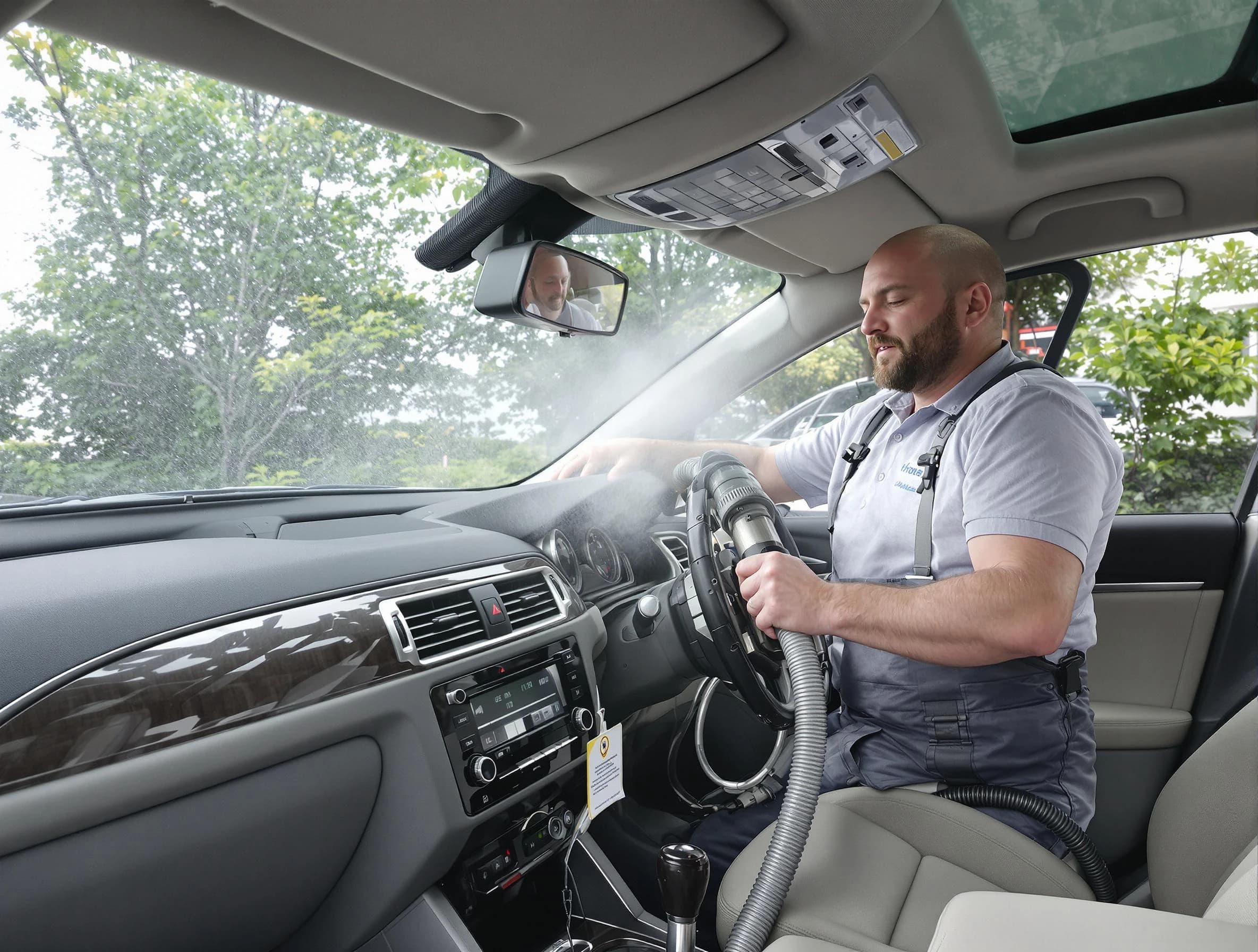 Conyers Air Duct Cleaning specialist performing professional car duct cleaning in Conyers