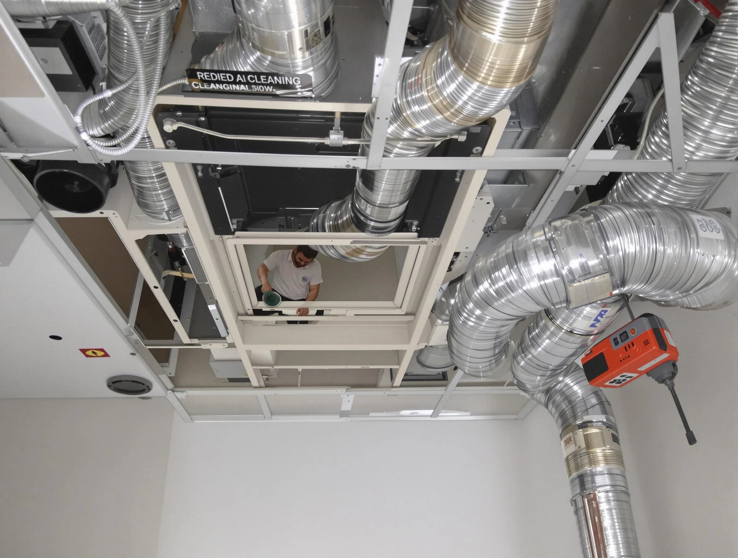 Conyers Air Duct Cleaning technician performing detailed central duct system cleaning in Conyers