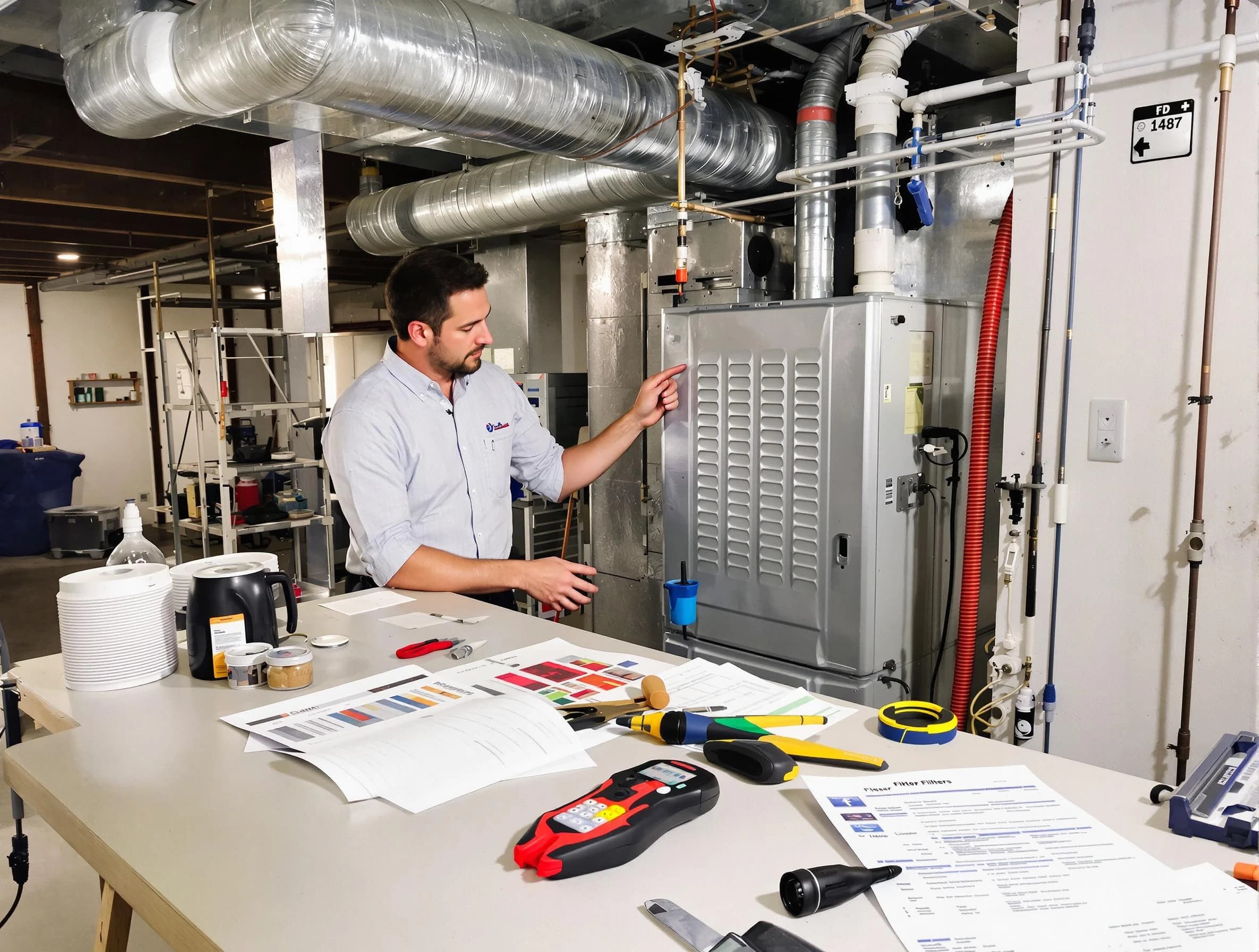 Conyers Air Duct Cleaning inspector conducting detailed filter system evaluation using professional diagnostic tools in Conyers