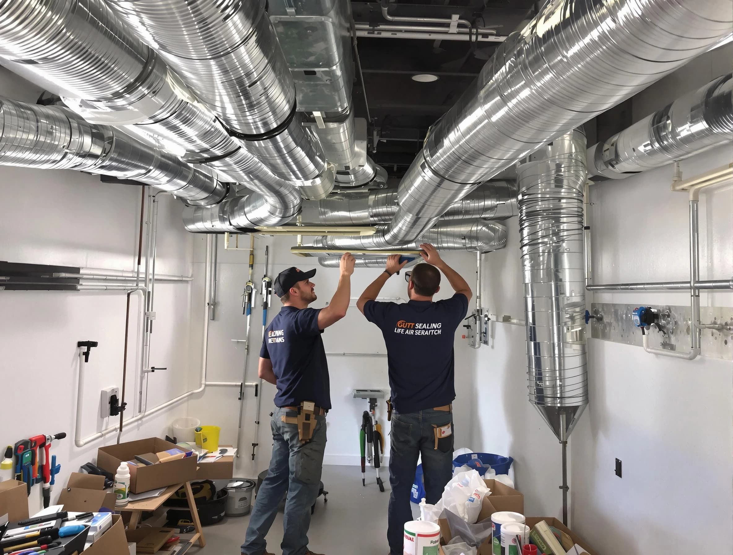 Conyers Air Duct Cleaning technician applying professional duct sealing solutions in Conyers