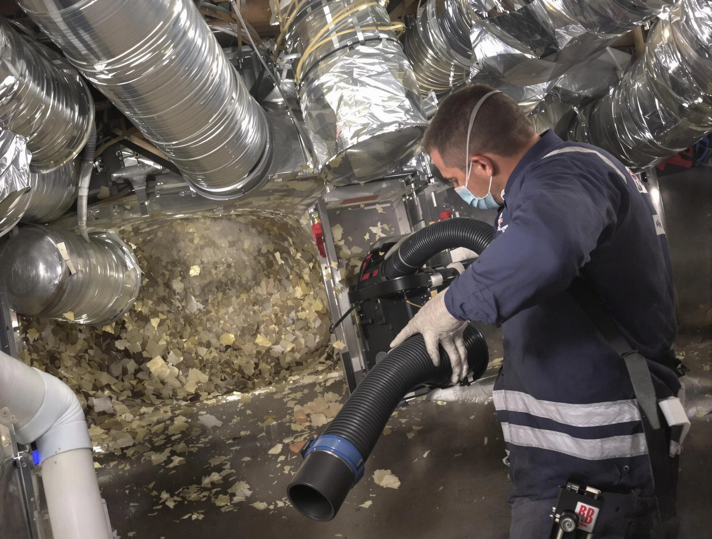 Conyers Air Duct Cleaning specialist operating negative pressure cleaning equipment for thorough duct maintenance in Conyers