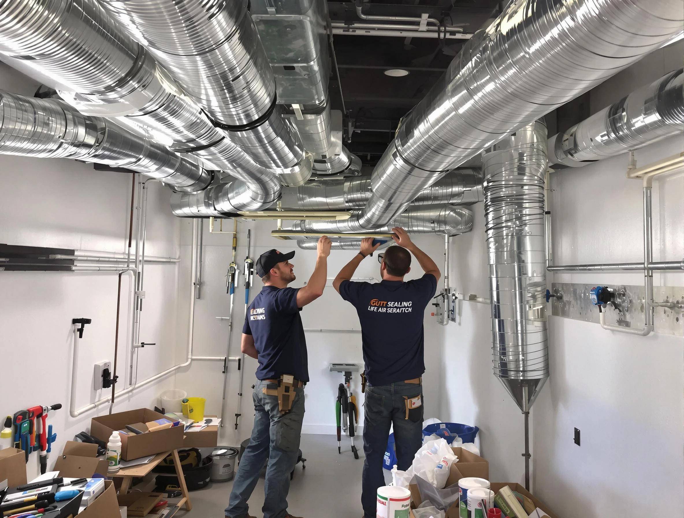 Conyers Air Duct Cleaning technician applying professional duct sealing solutions in Conyers