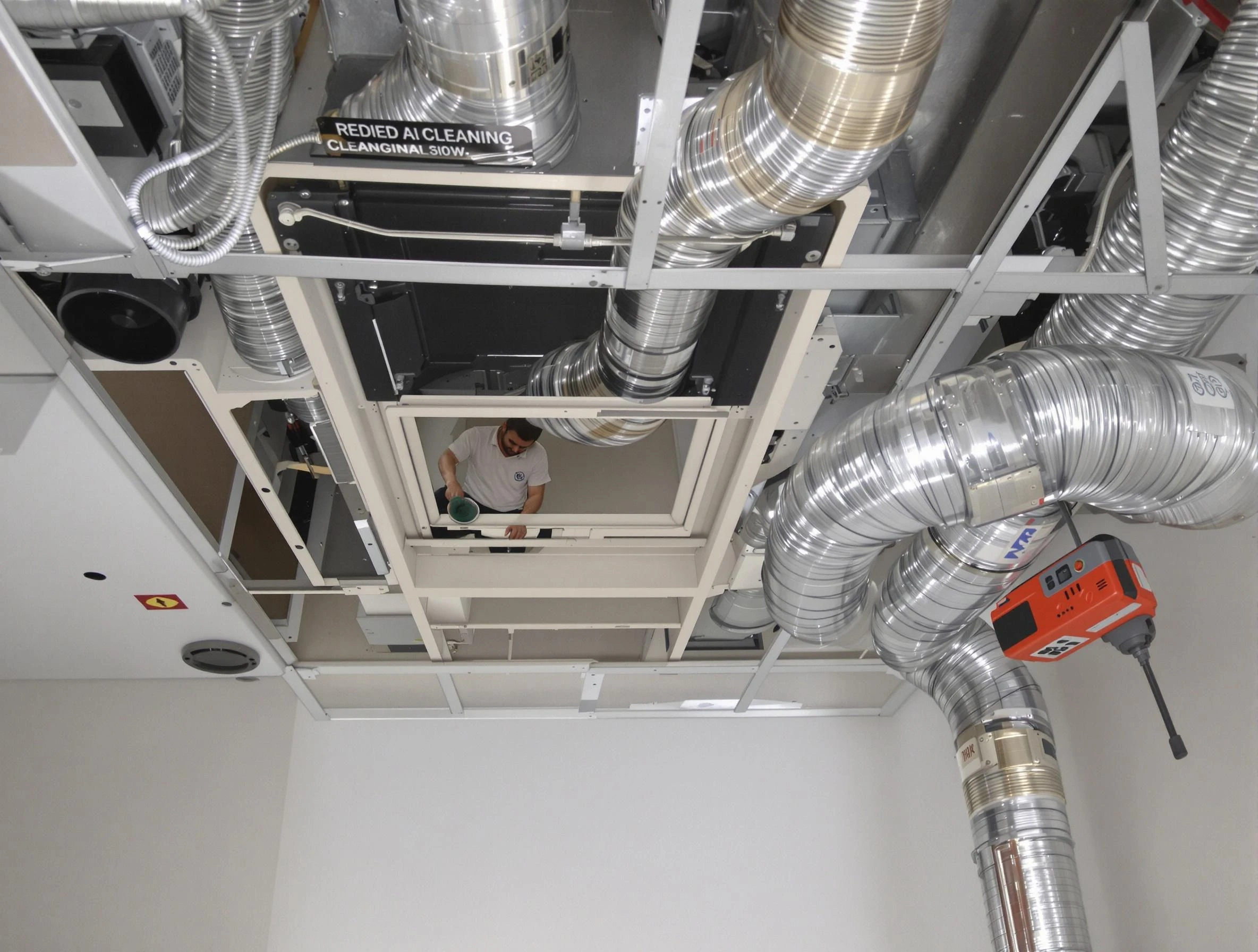 Conyers Air Duct Cleaning technician performing detailed central duct system cleaning in Conyers